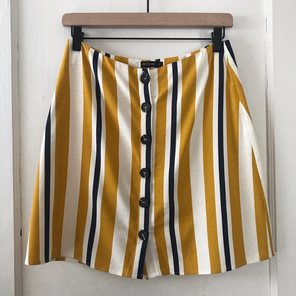 Cotton On Dresses & Skirts - Cotton On Striped Button Front Mini Skirt